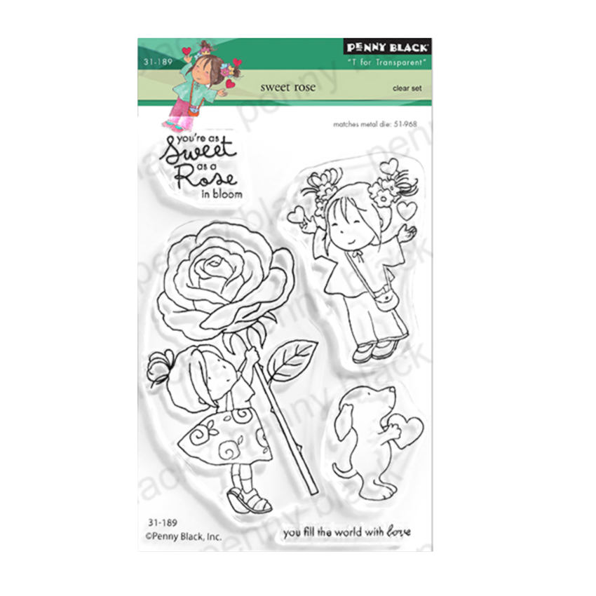 Penny Black Sweet Rose Clear Stamp and Die Set image 1