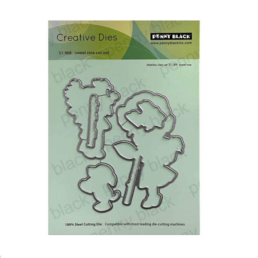 Penny Black Sweet Rose Clear Stamp and Die Set image 2