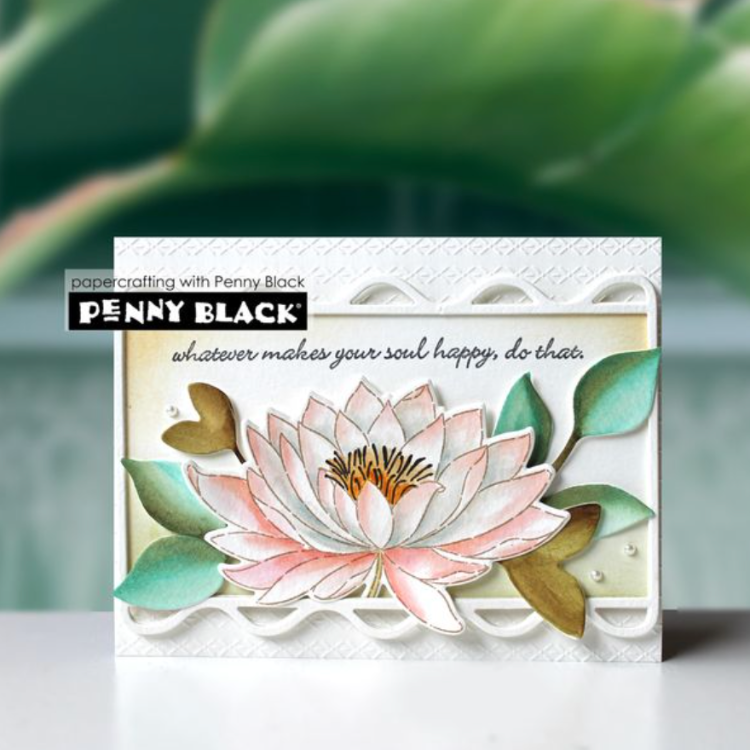 Penny Black Teal Liquid Watercolor 75-032 lotus
