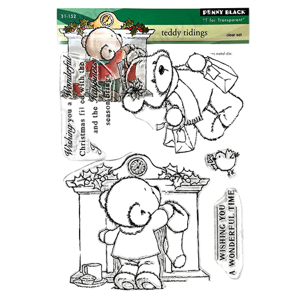 Penny Black Teddy Tidings Clear Stamp and Die Set image 1