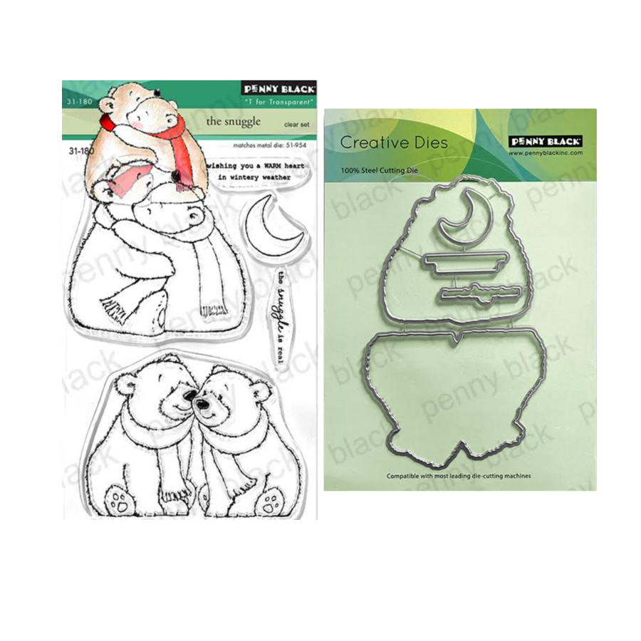 Penny Black The Snuggle Clear Stamp and Cut Out Die Set