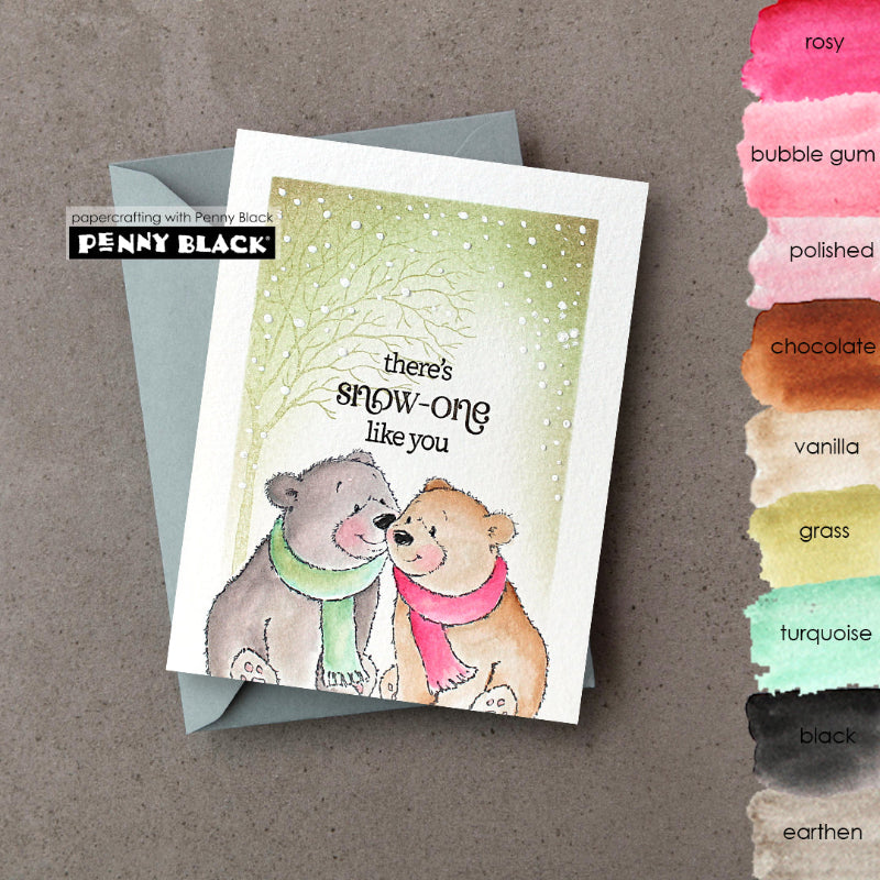 Penny Black The Snuggle Clear Stamp and Cut Out Die Set love