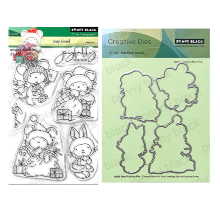 Penny Black Tiny Tinsel Clear Stamp and Die Set