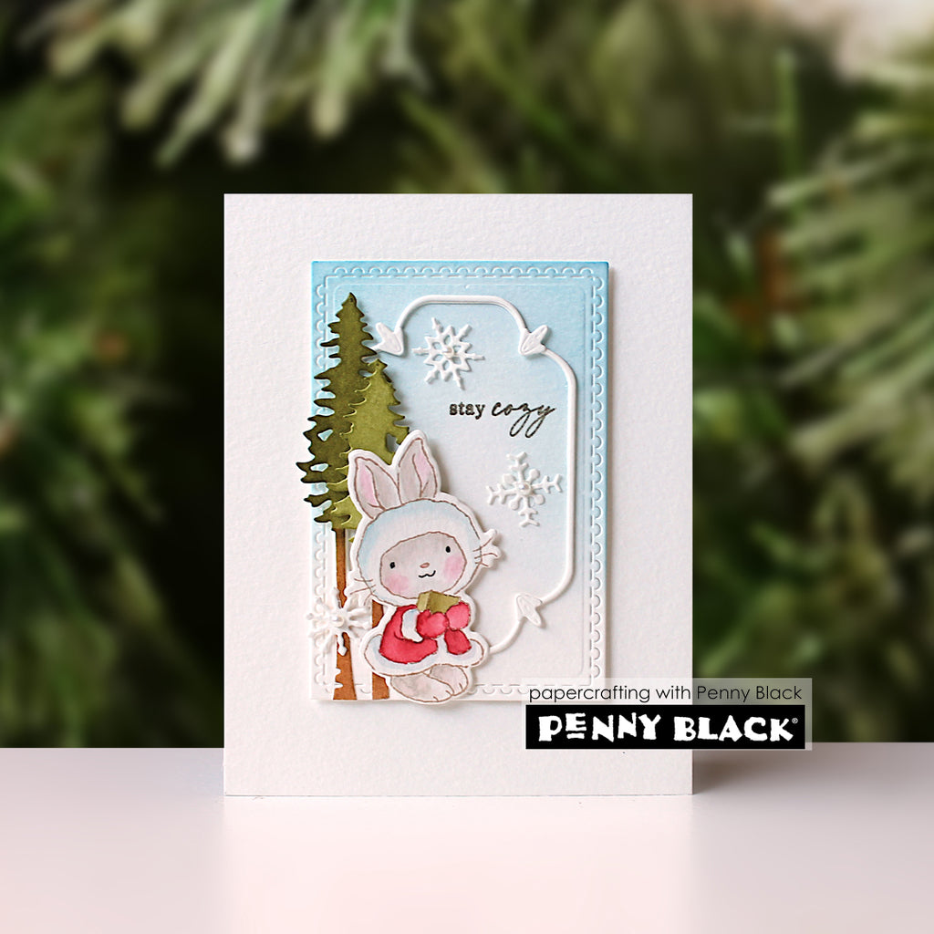 Penny Black Tiny Tinsel Clear Stamp and Die Set cozy
