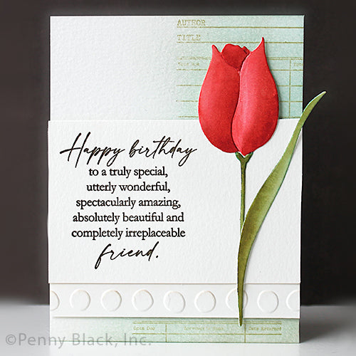 Penny Black Tulip Bloom Dies 51-908 happy birthday