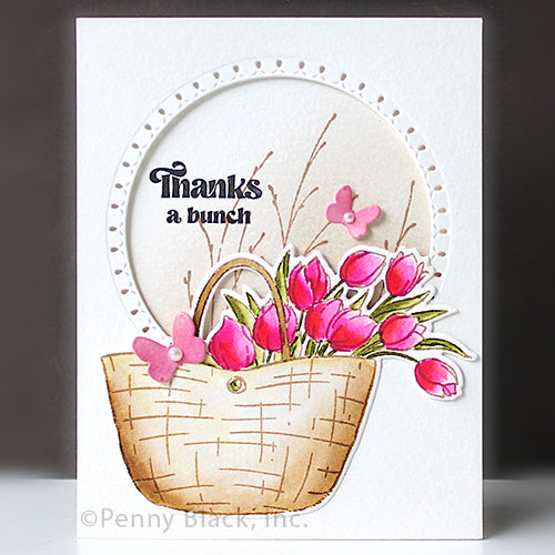 Penny Black Tulip Bunch Clear Stamps 31-137 thanks