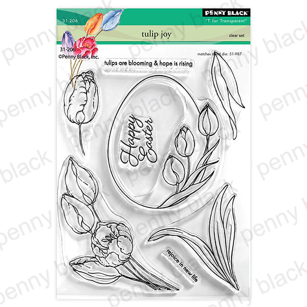Penny Black Tulip Joy Clear Stamp and Die Set image 1