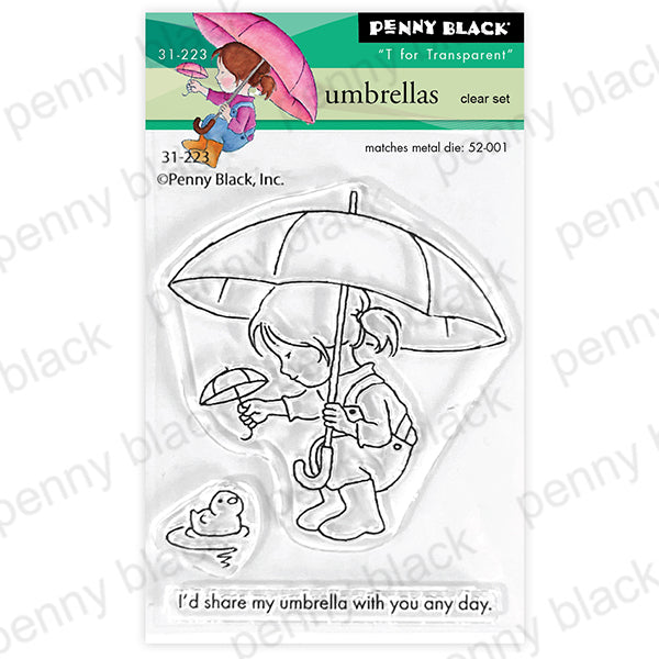 Penny Black Umbrellas Clear Stamp and Die Set image 1