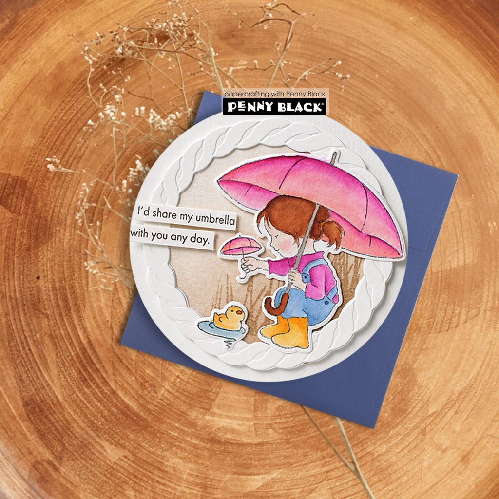 Penny Black Umbrellas Cut Outs Coordinating Dies 52-001 pink umbrella