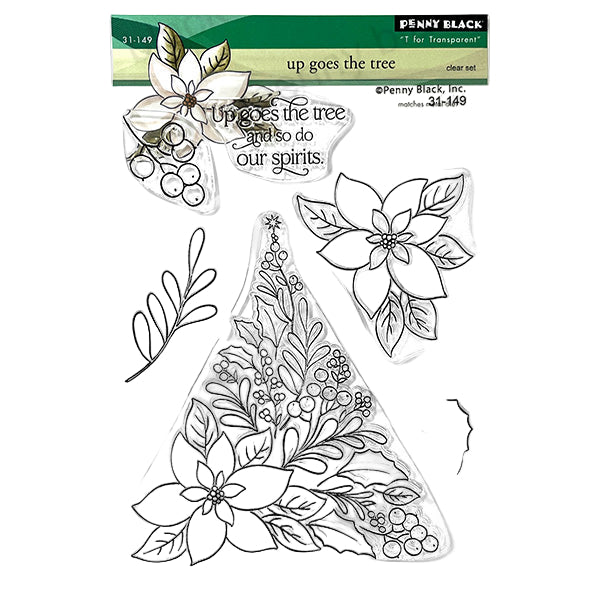 Penny Black Up Goes The Tree Clear Stamp and Die Set image 1