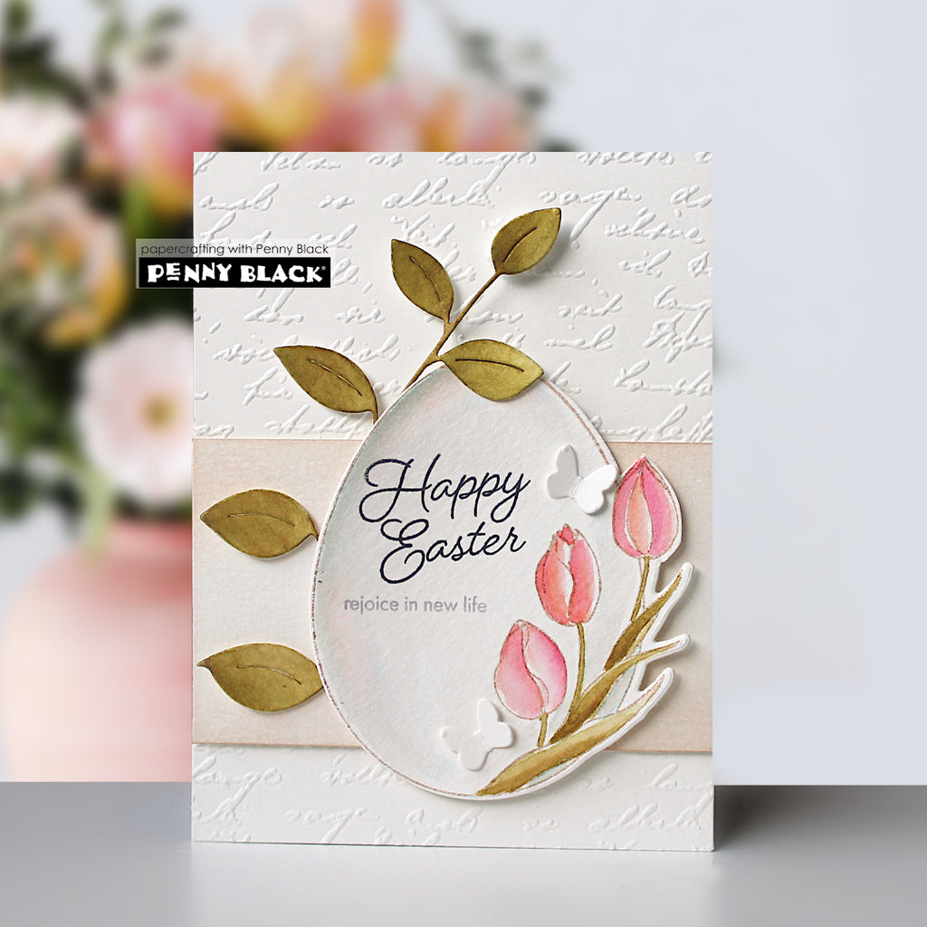Penny Black Verdant Reach Thin Metal Creative Die 51-971 happy easter