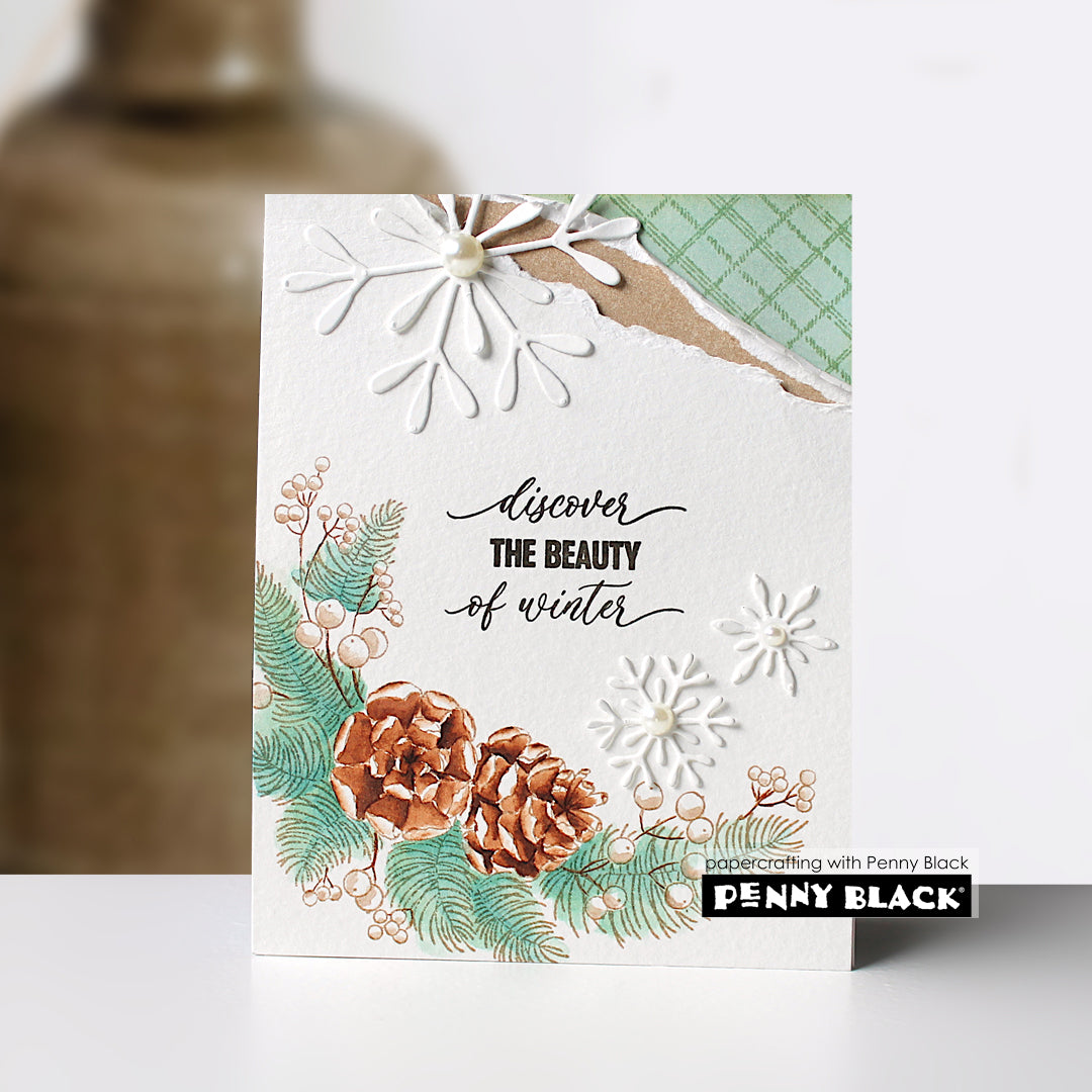 Penny Black Warmth and Wonder Clear Stamp and Cut Out Die Set winter