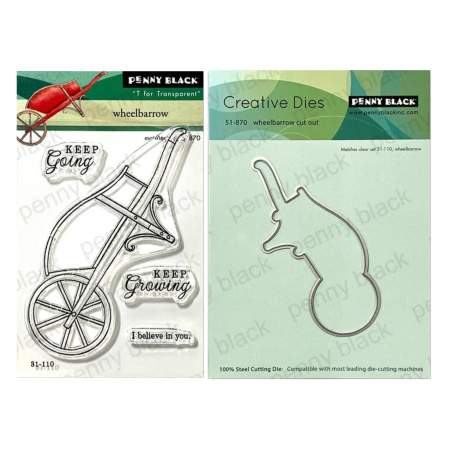 Penny Black Wheelbarrow Clear Stamp and Die Set