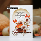 Penny Black Wheelbarrow Clear Stamp and Die Set joyful