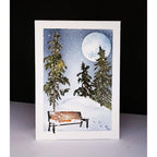 Penny Black Winter Trees Clear Stamp and Cut Out Die Set bench