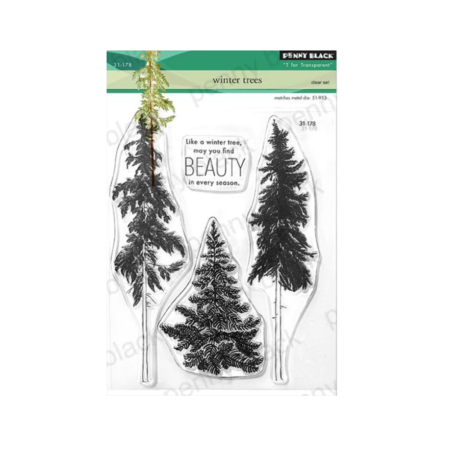 winter tree rubber stamp Penny Black Clear Stamps