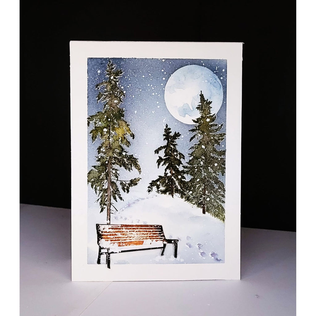 Penny Black Winter Trees Clear Stamps 31-178 bench