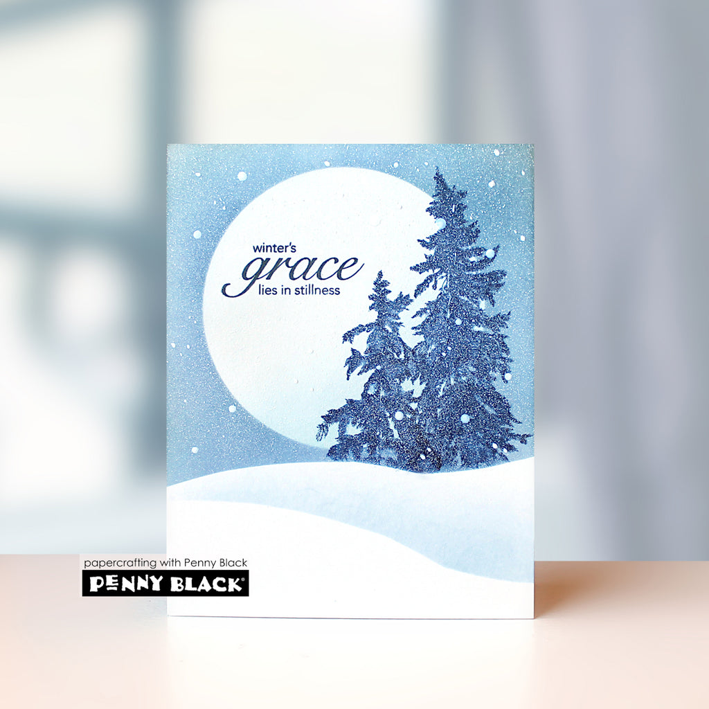 Penny Black Winter Trees Cut Out Thin Metal Creative Dies 51-953 blue
