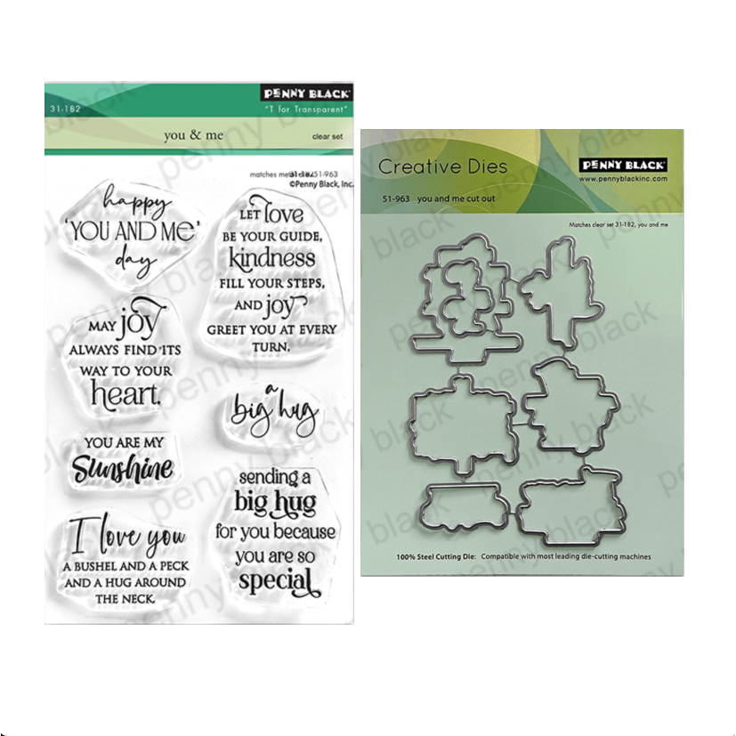 Penny Black You and Me Clear Stamp and Die Set