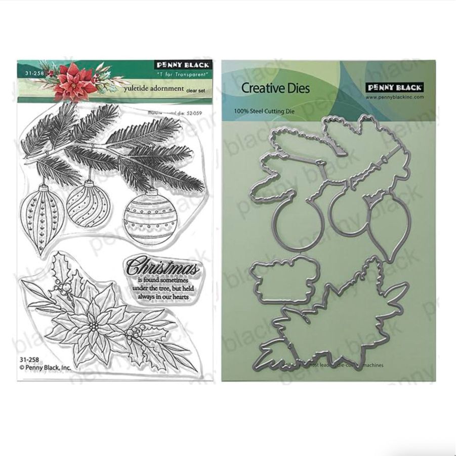 Penny Black Yuletide Adornment Clear Stamp and Die Set