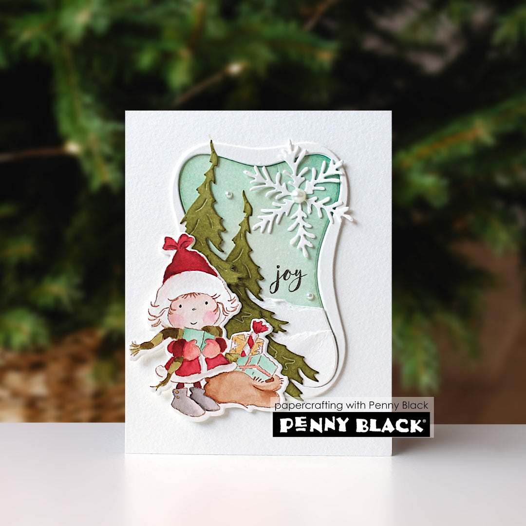 Penny Black Yuletide Delivery Clear Stamp and Die Set joy