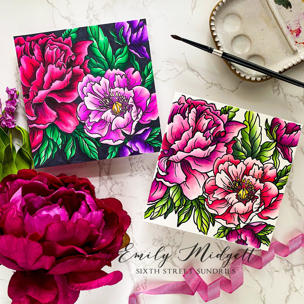 Simon Says Cling Stamps Peony Background sss102710 Dear Friend Coloring Example | color-code:ALT01