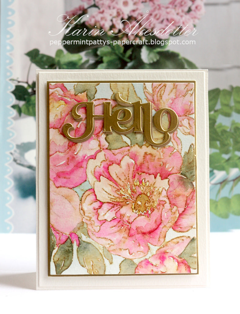 Simon Says Cling Stamps Peony Background sss102710 Dear Friend Hello Card | color-code:ALT11