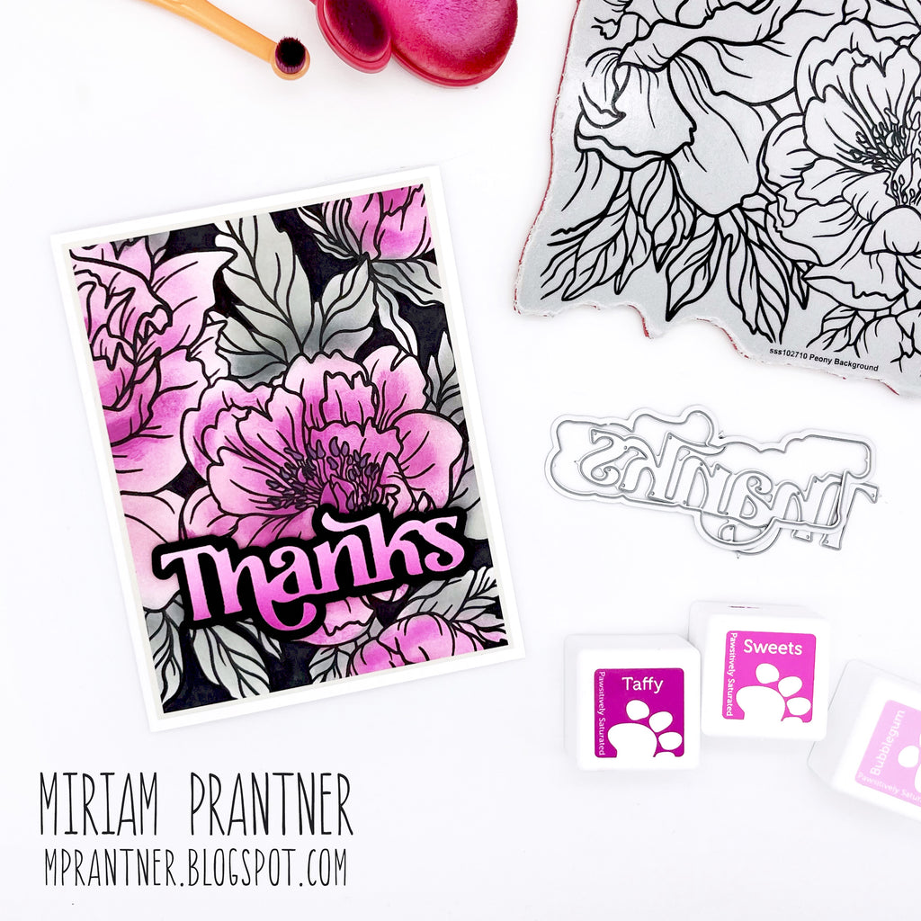 Simon Says Cling Stamps Peony Background sss102710 Dear Friend Thanks Card | color-code:ALT13
