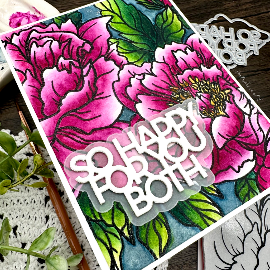 Simon Says Cling Stamps Peony Background sss102710 Dear Friend