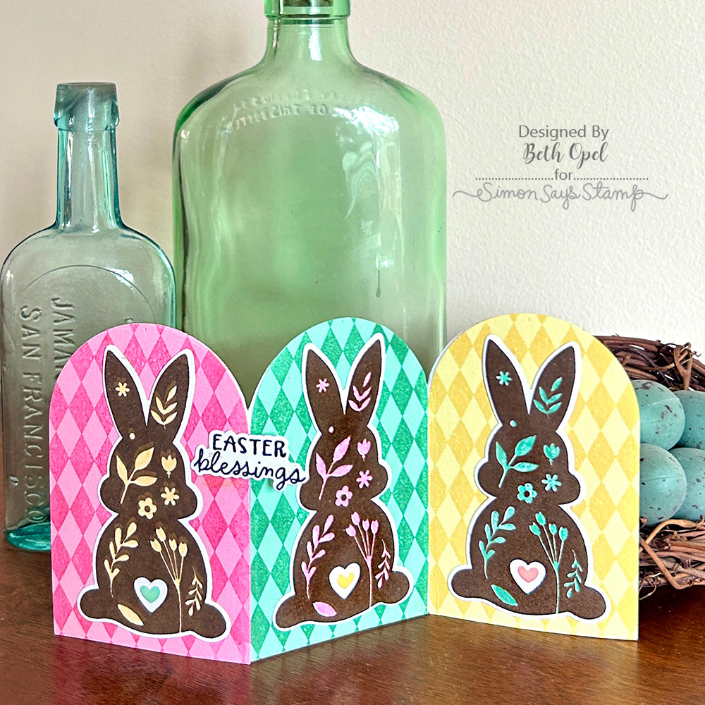 Simon Says Clear Stamp Pepita Background 1157ss Rain or Shine Easter Card