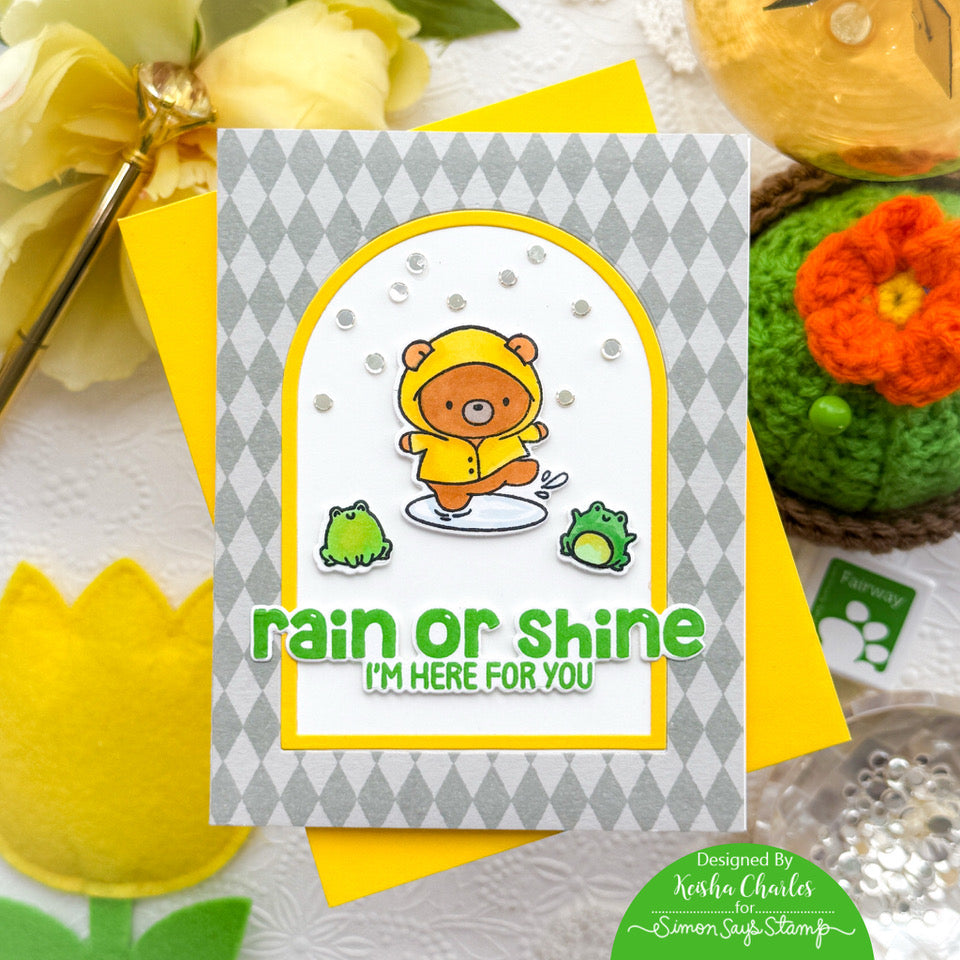 Simon Says Clear Stamp Pepita Background 1157ss Rain or Shine Here for You Card | color-code:ALT04