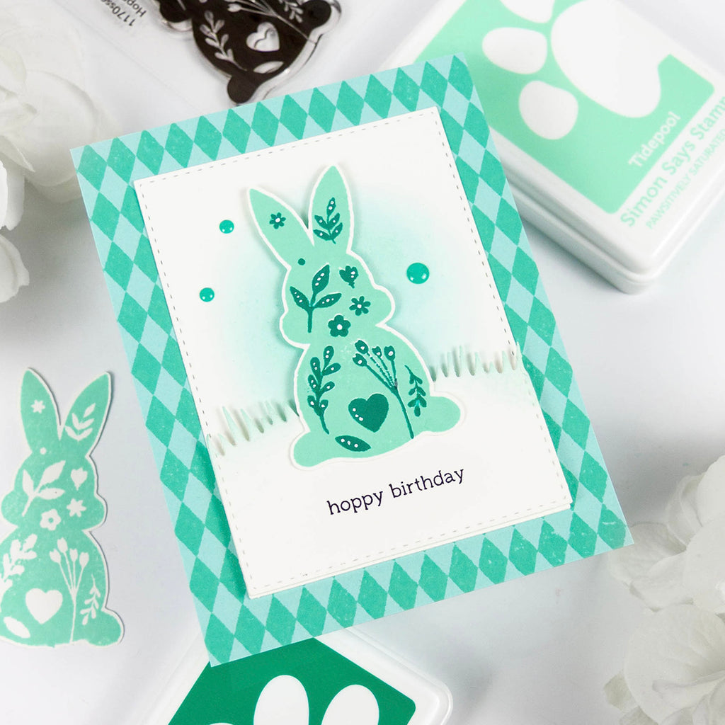 Simon Says Clear Stamp Pepita Background 1157ss Rain or Shine Birthday Card