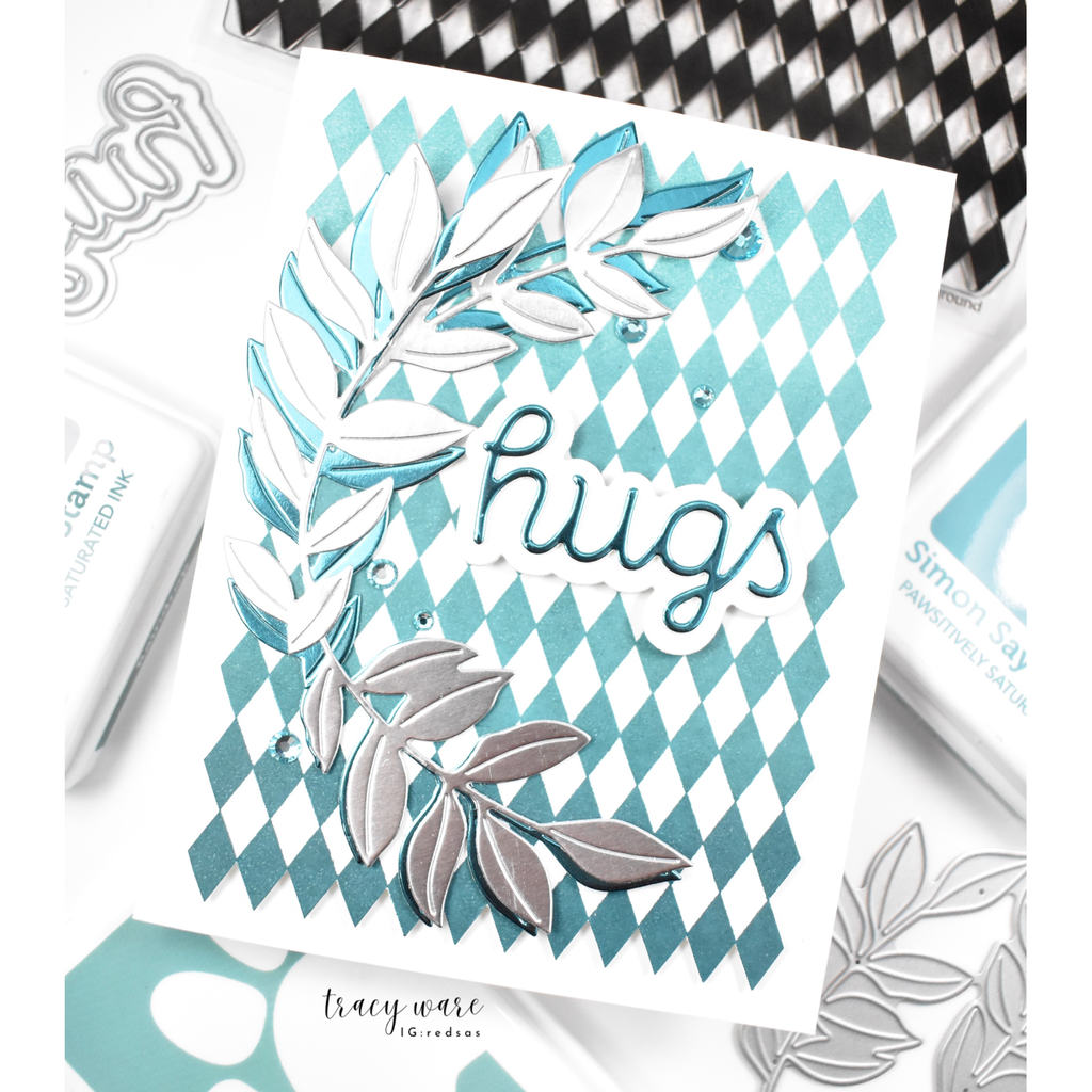 Simon Says Clear Stamp Pepita Background 1157ss Rain or Shine Hugs Card | color-code:ALT05