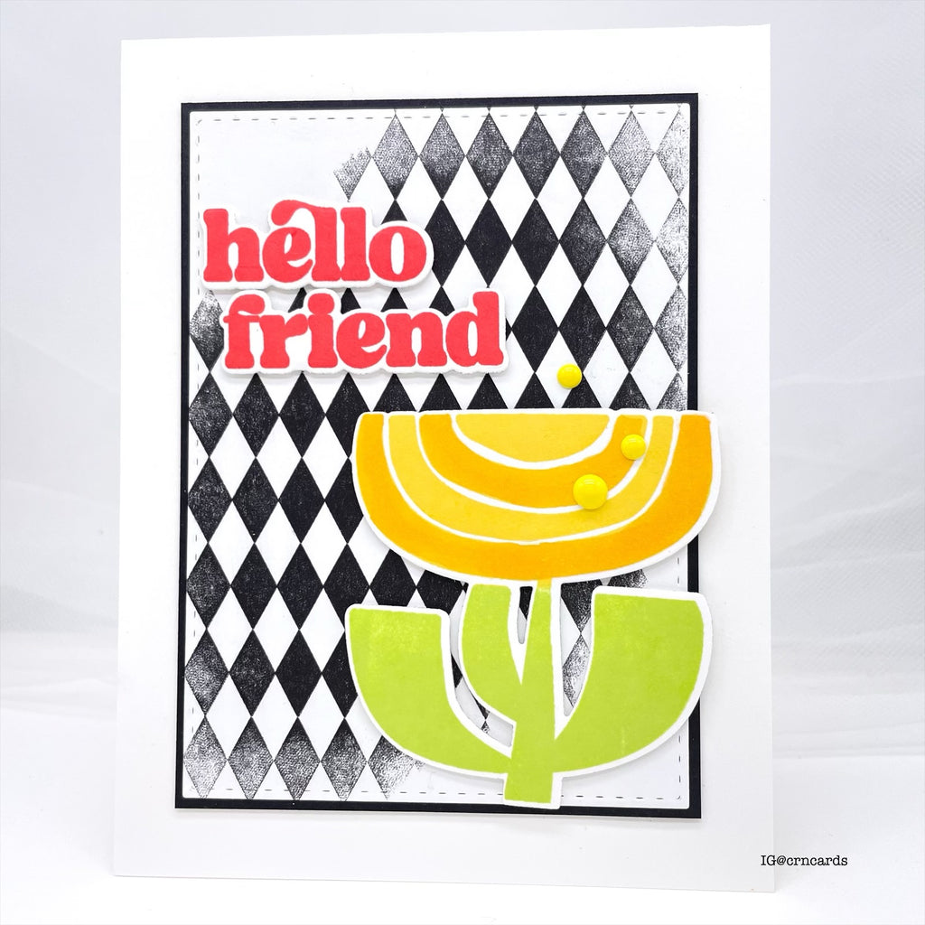 Simon Says Clear Stamp Pepita Background 1157ss Rain or Shine Friend Card