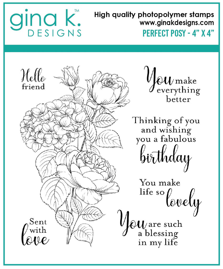 Gina K Designs PERFECT POSY Clear Stamps gkd130