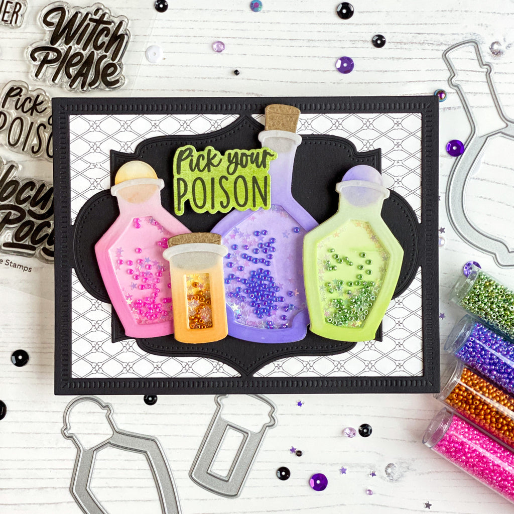 Honey Bee PERFECT POTIONS SHAKER JARS Dies hbds-ppsjr Pick Your Poison Halloween Card | color-code:ALT01