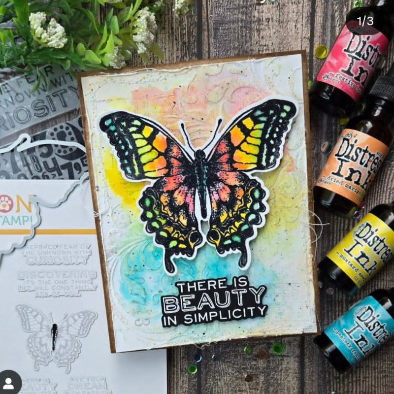 Tim Holtz Perspective Stamps with Simon Says Stamp Dies Bundle setps25 Simplicity Card