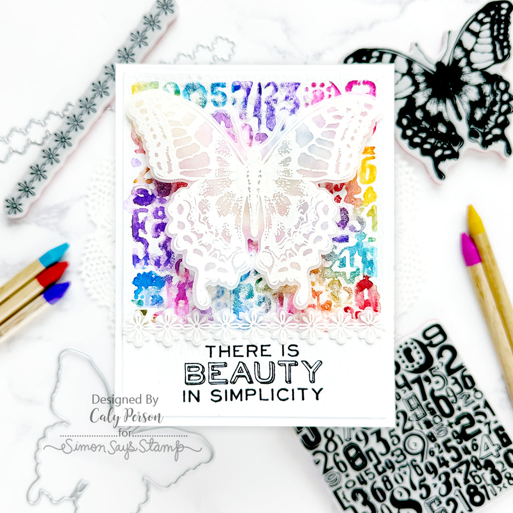 Tim Holtz Perspective Stamps with Simon Says Stamp Dies Bundle setps25 Beauty Card | color-code:ALT01