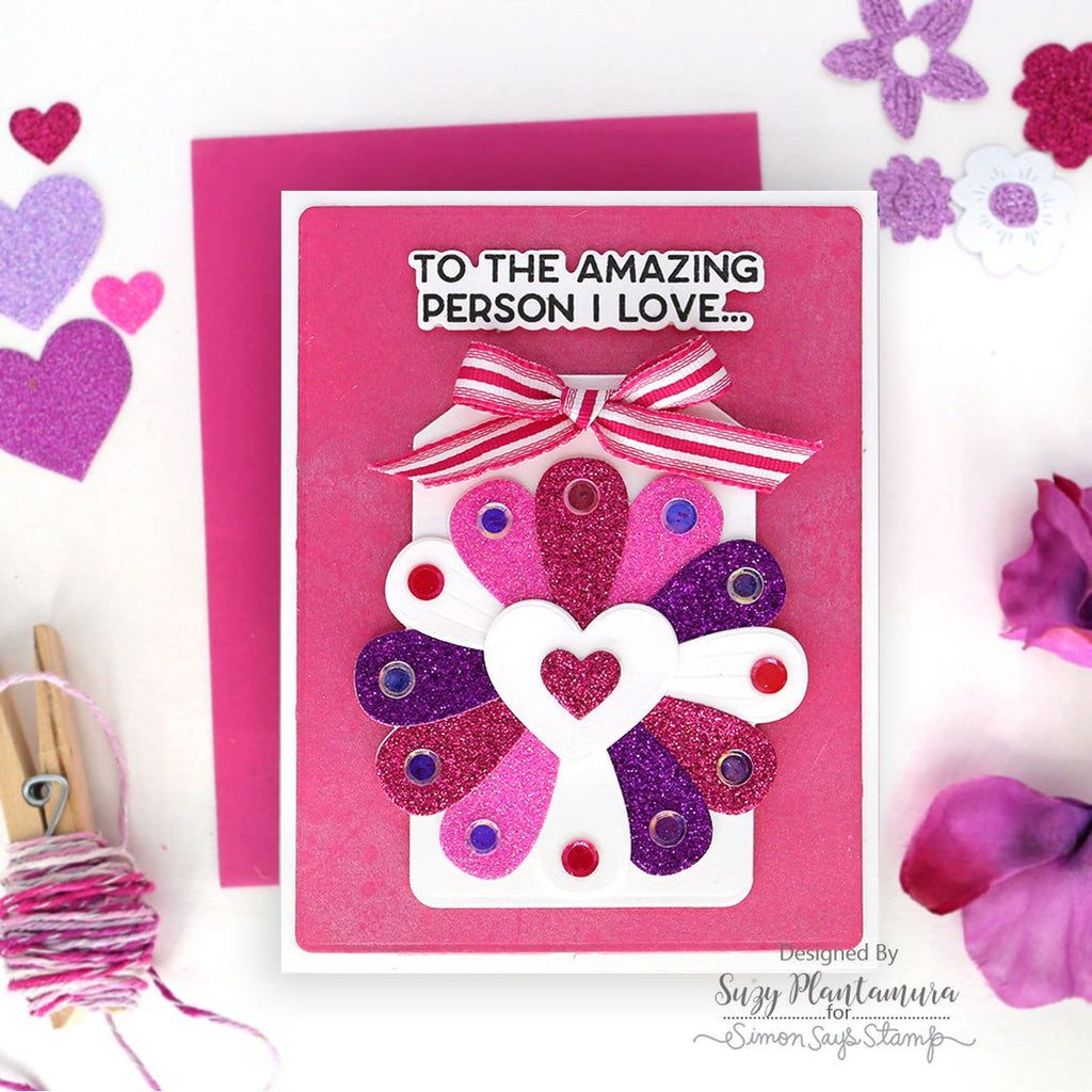 Simon Says Stamp Petal Heart Wafer Dies sssd112989 Smitten Love Card | color-code:ALT03