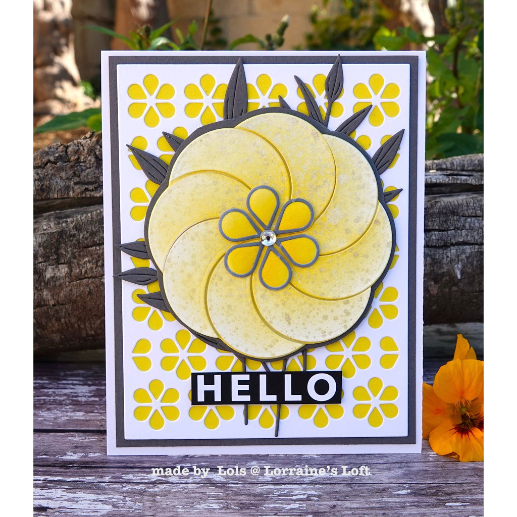 Simon Says Stamp Stencil Petal Pattern 1073stc Favorite Things Hello Card