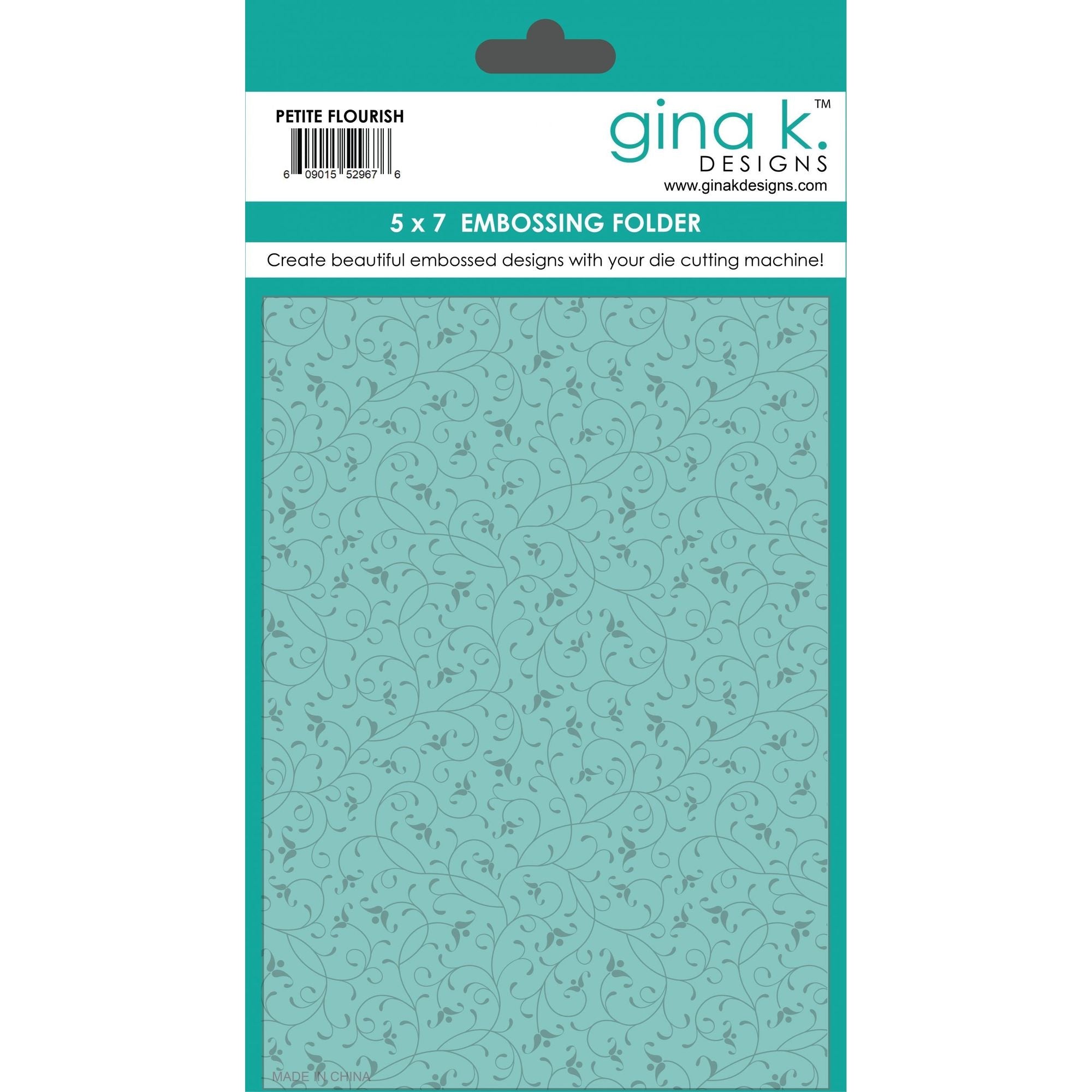 Gina K Designs PETITE FLOURISH 5x7 Inch Embossing Folder efpf