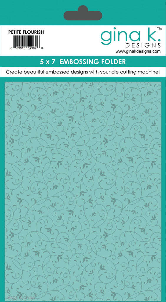 Gina K Designs PETITE FLOURISH 5x7 Inch Embossing Folder efpf