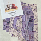 Tim Holtz Fabric By The Yard Purple Ephemera pwth305 Eclectic Elements Palette Quarry Tote | color-code:ALT02
