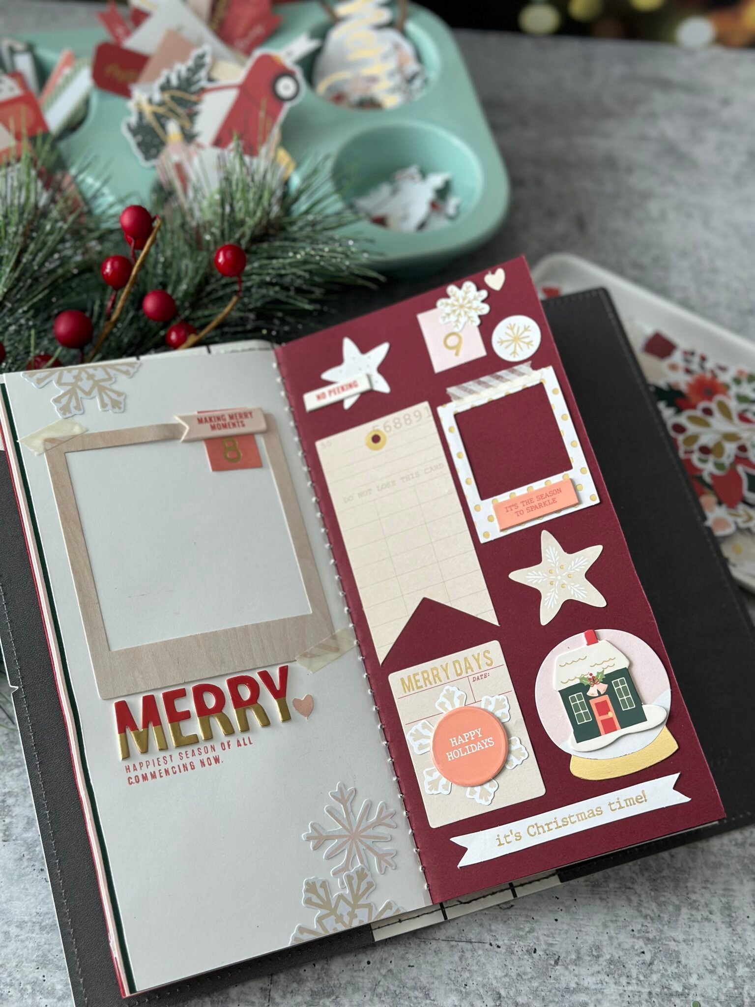 Spellbinders - Make It Merry Collection - 8.5 x 11 Paper Pack - Assorted -  18 Pack