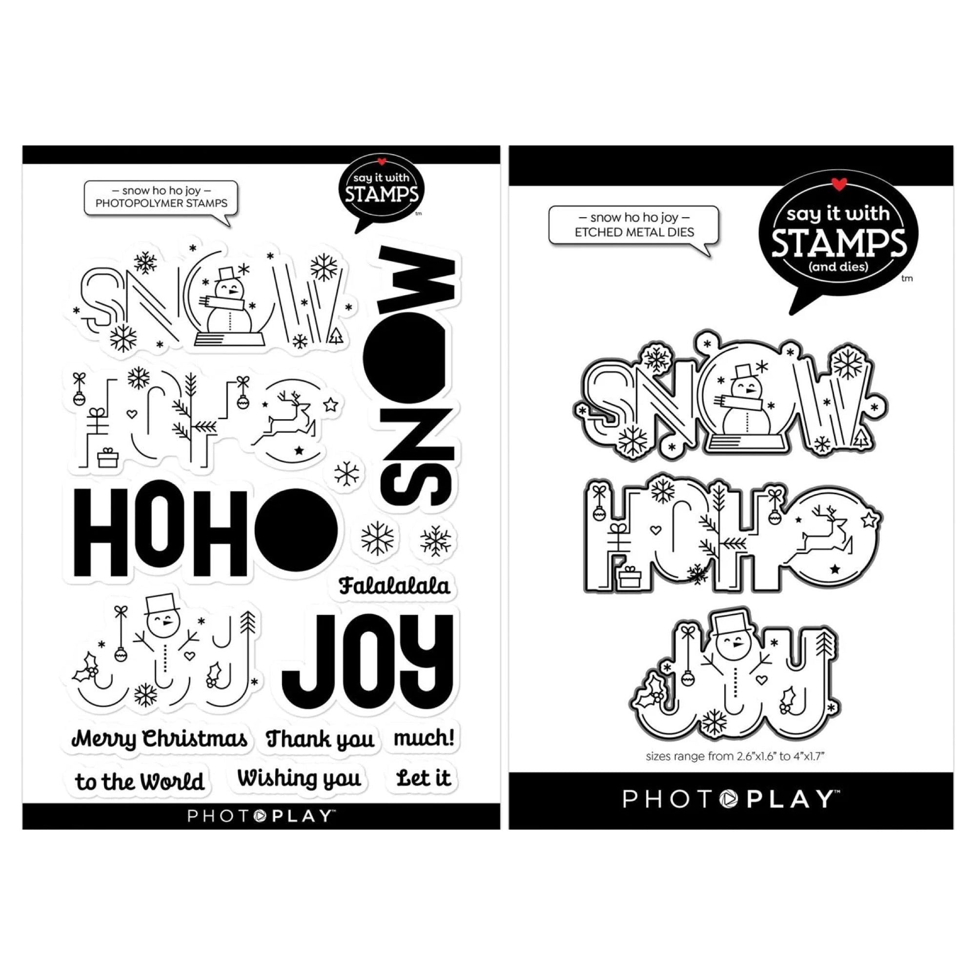 PhotoPlay Iconic Snow Ho Ho Ho Joy Stamps And Dies Bundle