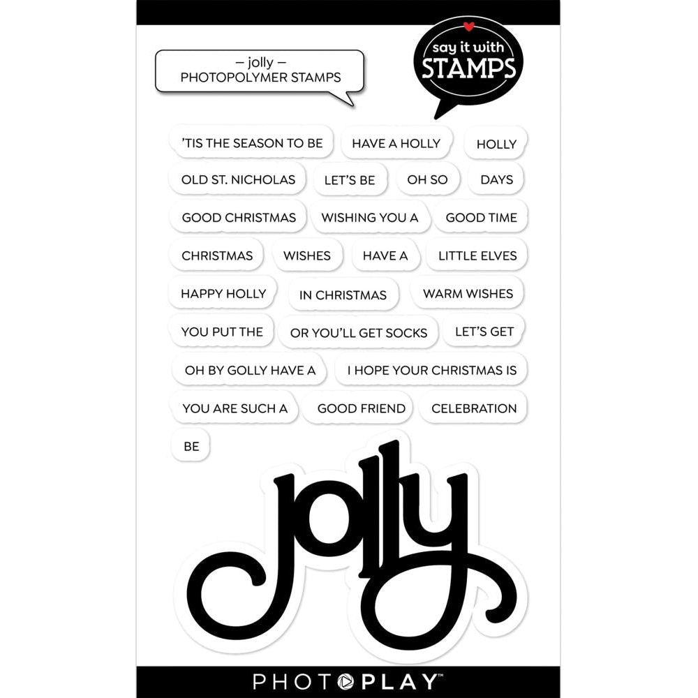 PhotoPlay Jolly Word Stamps And Dies Bundle Clear Set