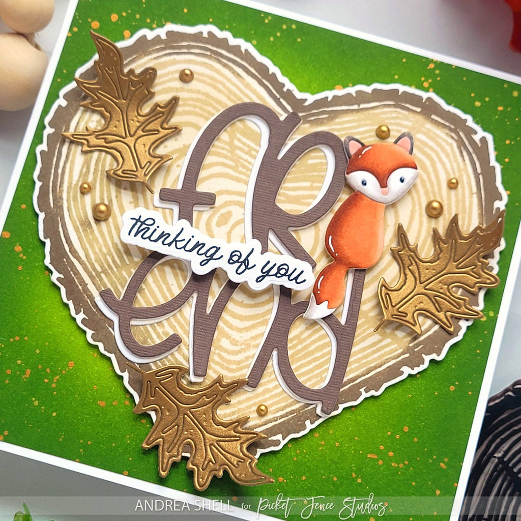 Picket Fence Studios Vintage Heart Clear Stamps bb-300 fox