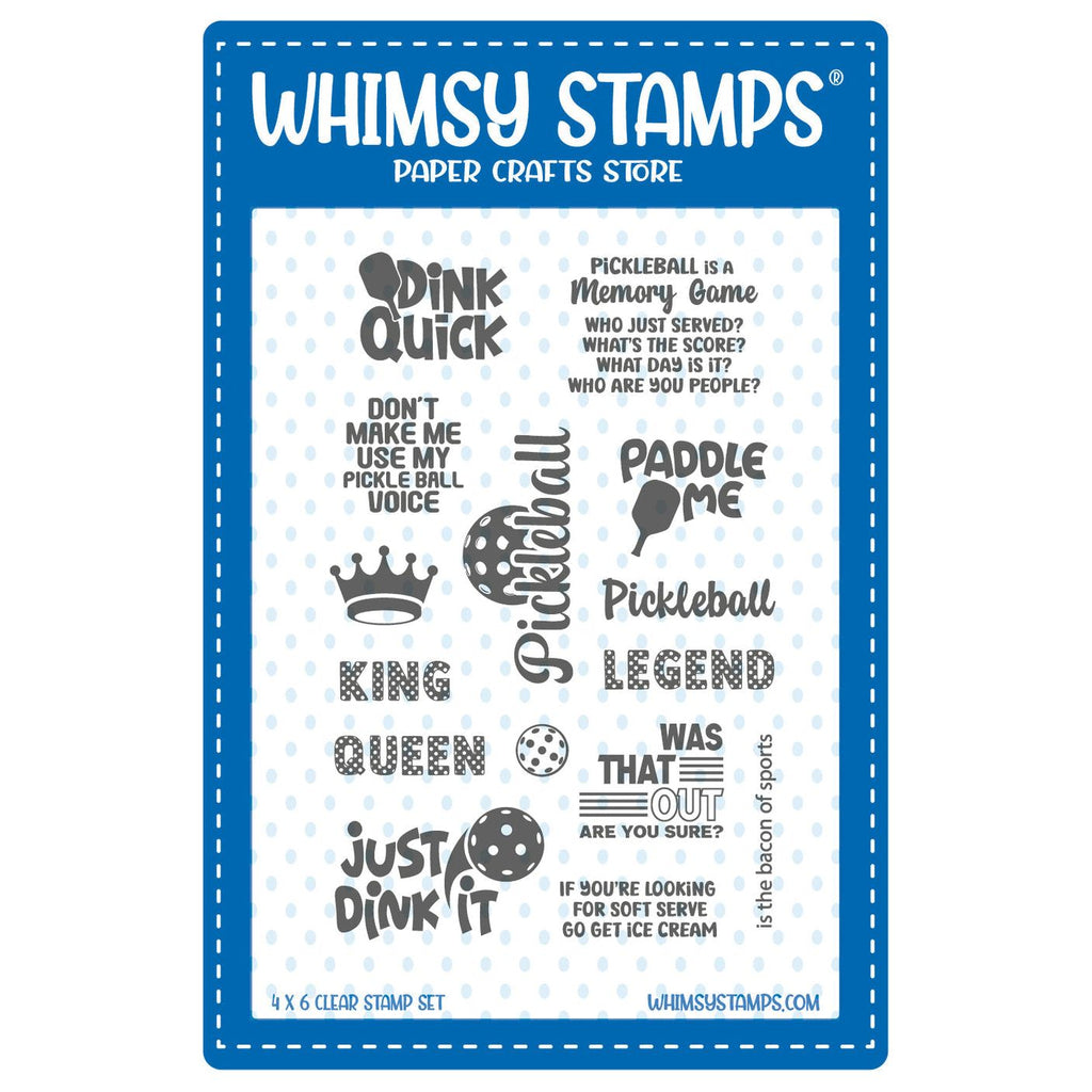 Whimsy Stamps Pickleball Clear Stamps cwsd235a