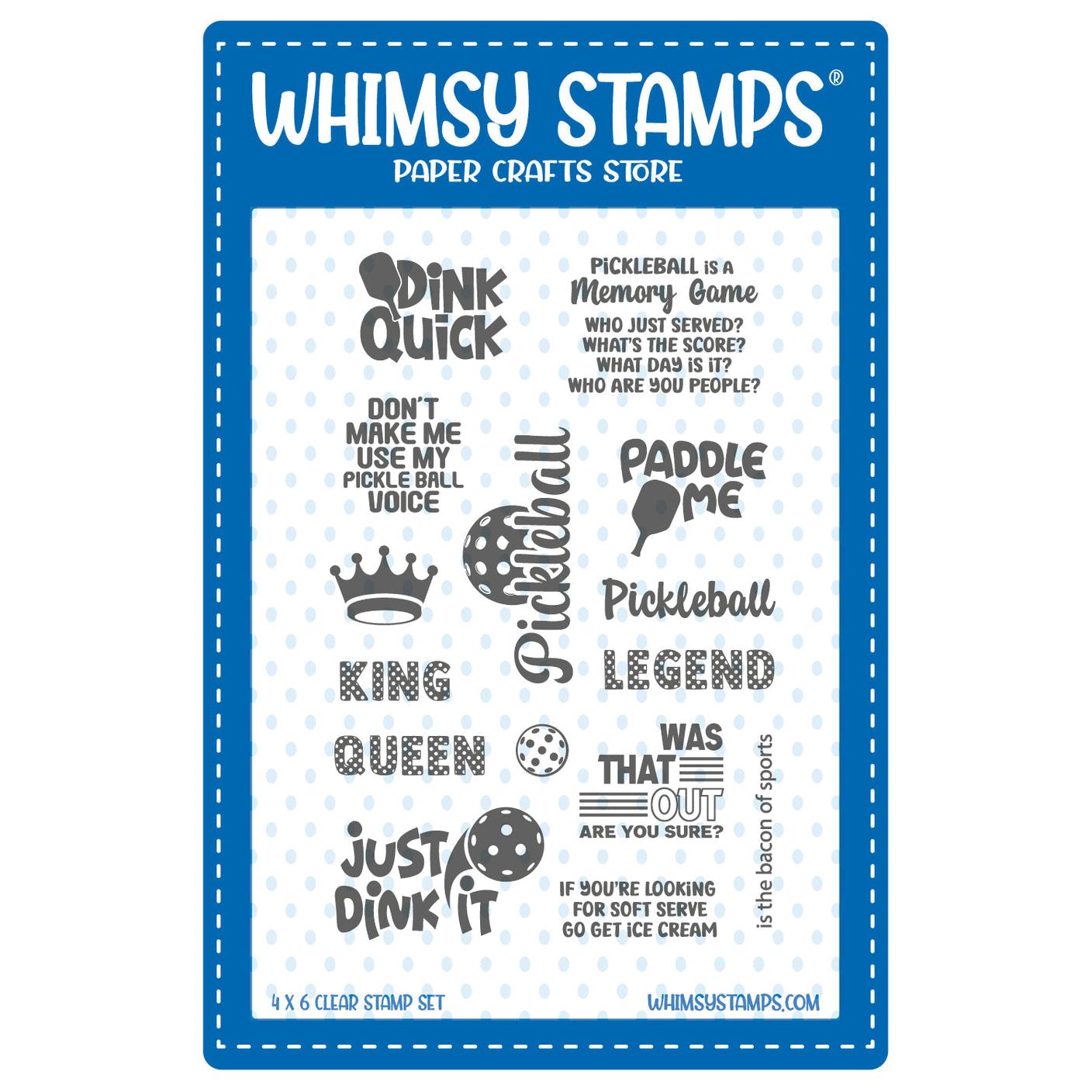 Whimsy Stamps Pickleball Clear Stamps cwsd235a