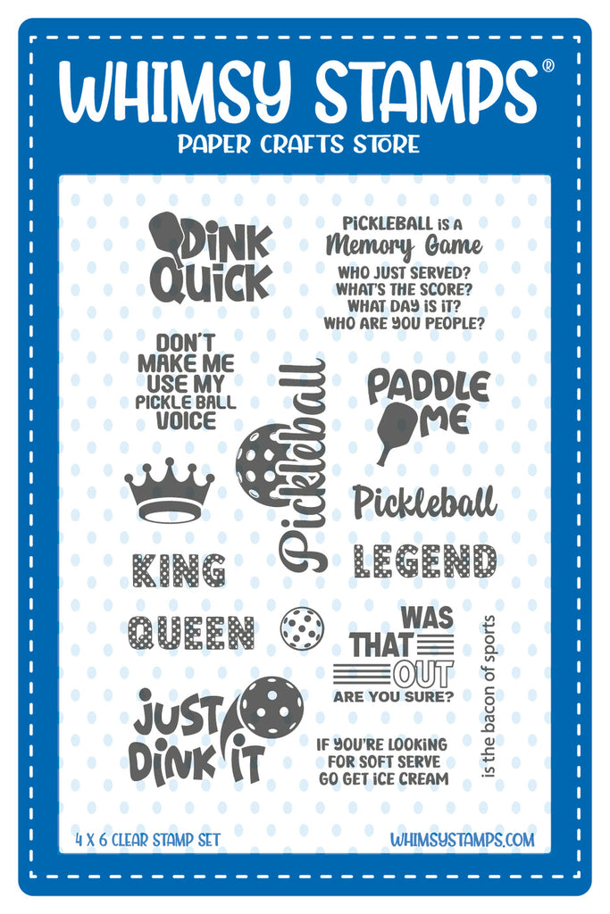 Whimsy Stamps Pickleball Clear Stamps cwsd235a